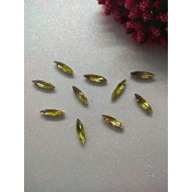 Стразы в цапах "Узкий листик" 4*15 мм цв. желтый, цена за 1 шт